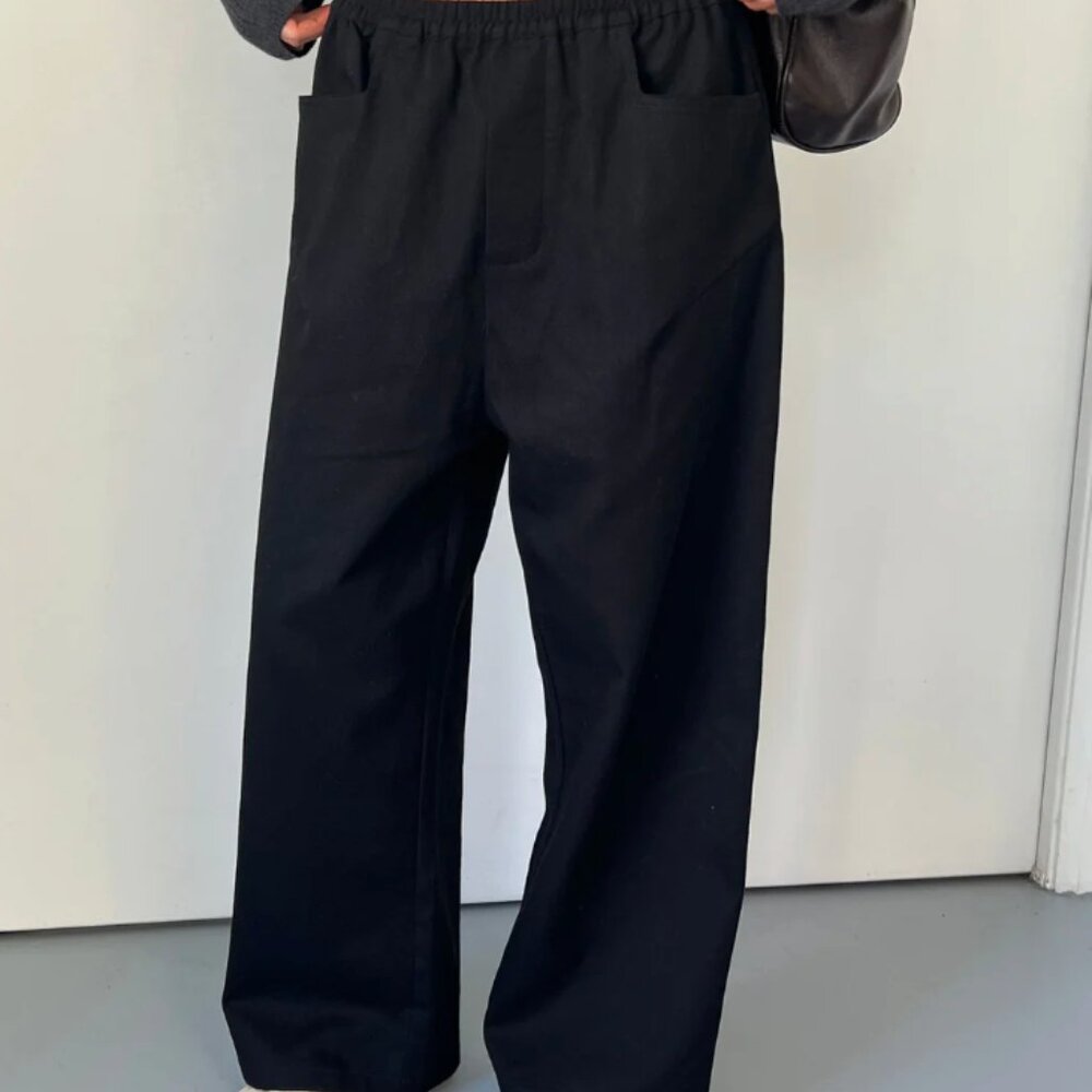 NWT Deiji Studios Square Pocket Pants in Black, XS